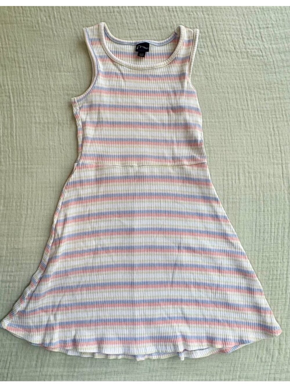 Girls Sleeveless Striped Ribbed Knit Dress By Art Class Size M (7/8)